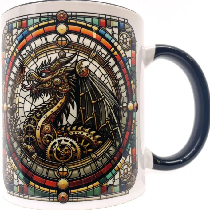 Oakhart Industries Steampunk Red Dragon Mug Art032