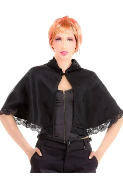 Pirate Dressing Steampunk Shoulder Cape Black Lace and Organza