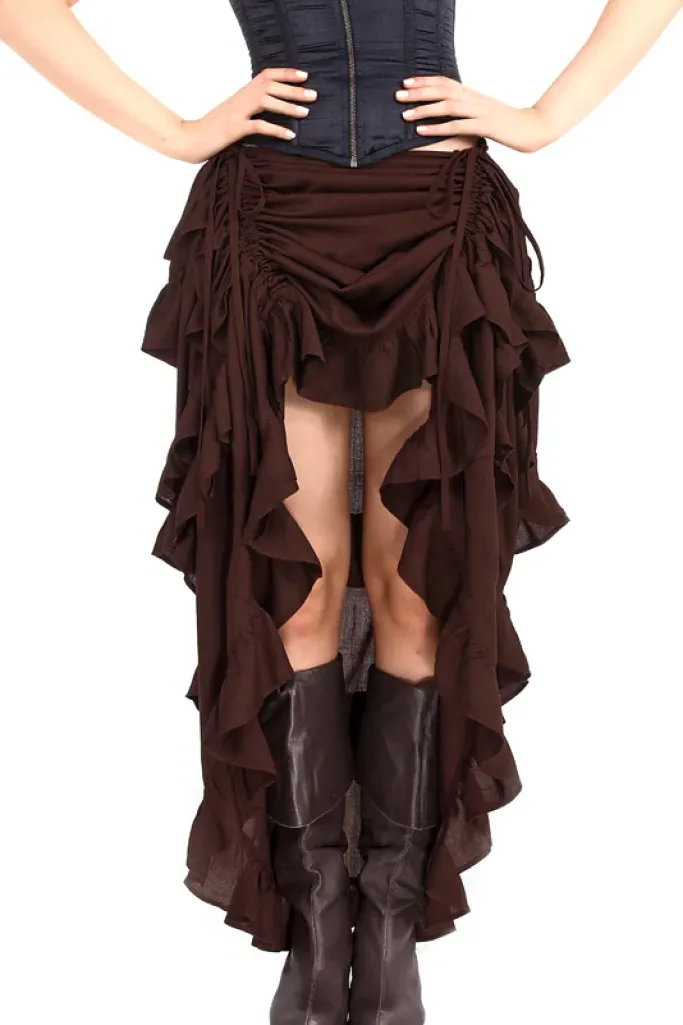 Pirate Dressing Steampunk Show Girl Skirt Brown