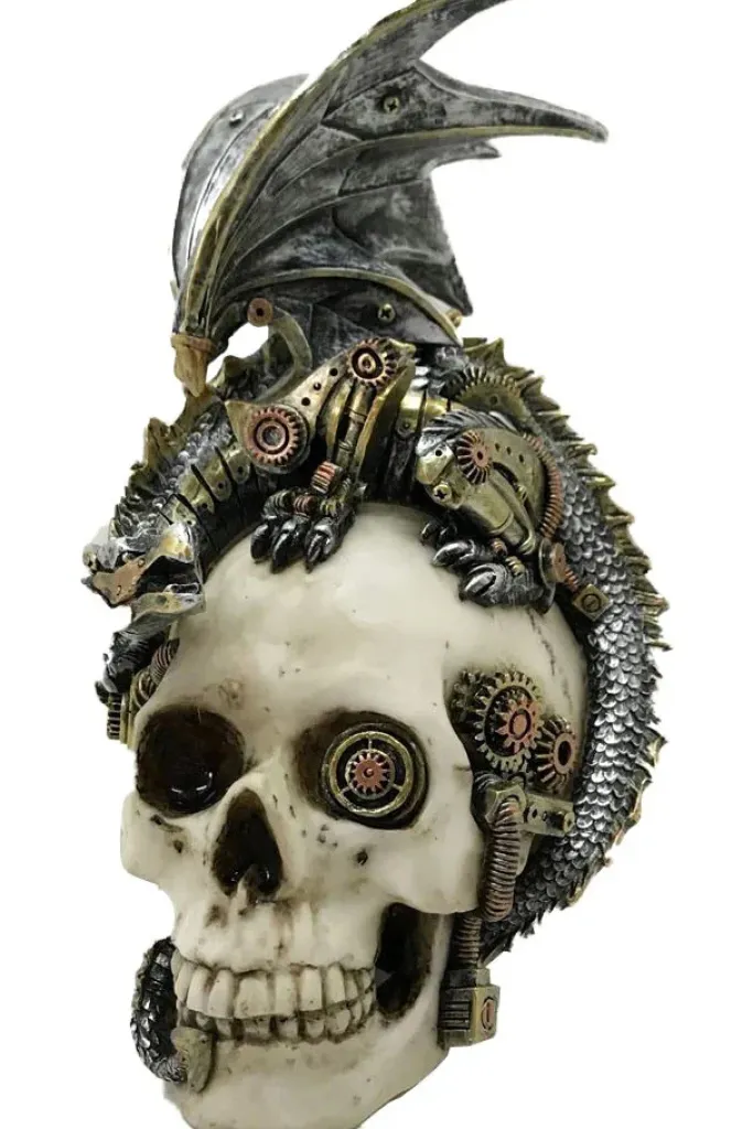 Nemesis Now Steampunk Steel Wing Dragon Skull 21cm