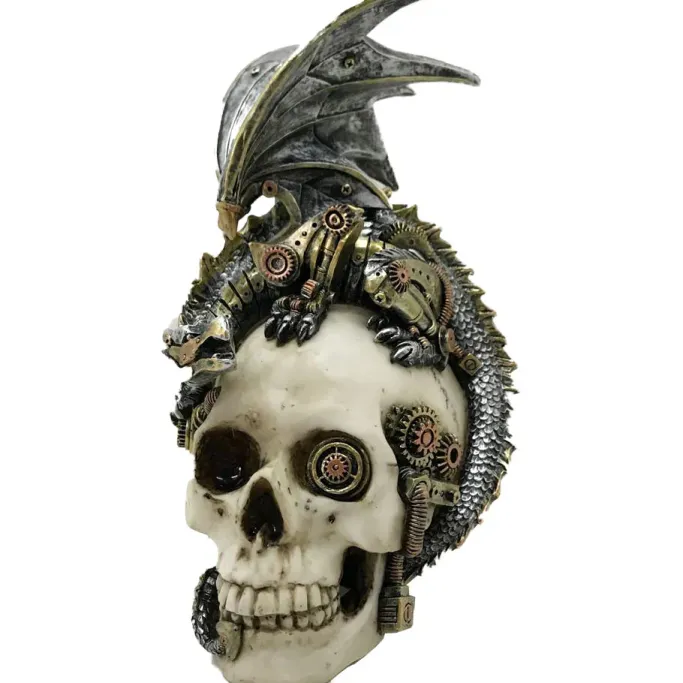 Nemesis Now Steampunk Steel Wing Dragon Skull 21cm