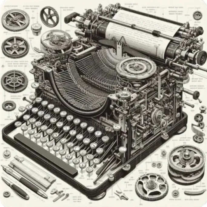 Oakhart Industries Steampunk Typewriter Coaster Art081