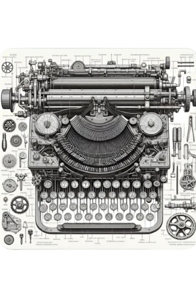 Oakhart Industries Steampunk Typewriter Coaster Art082