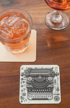 Oakhart Industries Steampunk Typewriter Coaster Art082