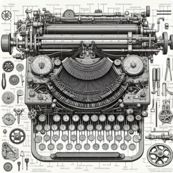 Oakhart Industries Steampunk Typewriter Coaster Art082