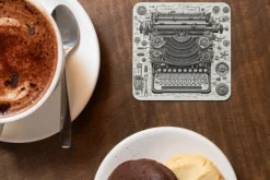 Oakhart Industries Steampunk Typewriter Coaster Art084