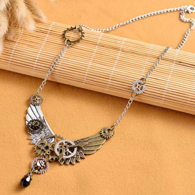 Gothic and Steampunk Jewellery Steampunk Wings Necklace