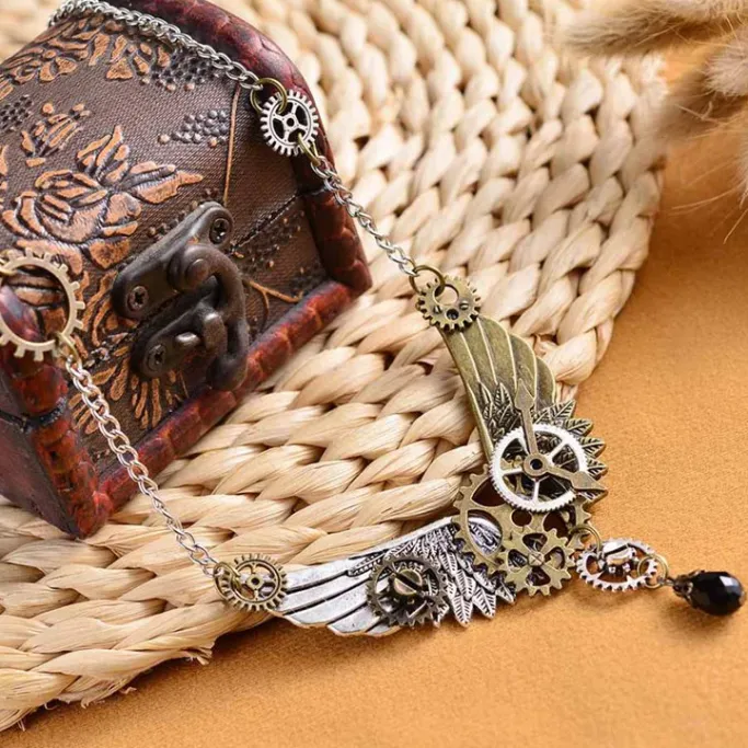 Gothic and Steampunk Jewellery Steampunk Wings Necklace
