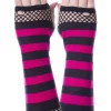 Innocent Clothing Striped Mesh Gloves Black/Pink