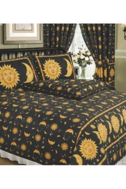 My Home Sun and Moon Duvet Black