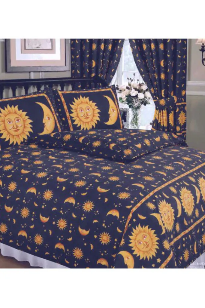 My Home Sun and Moon Duvet Blue