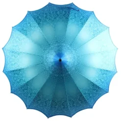 Soake Teal Patterned Pagoda Umbrella / Parasol