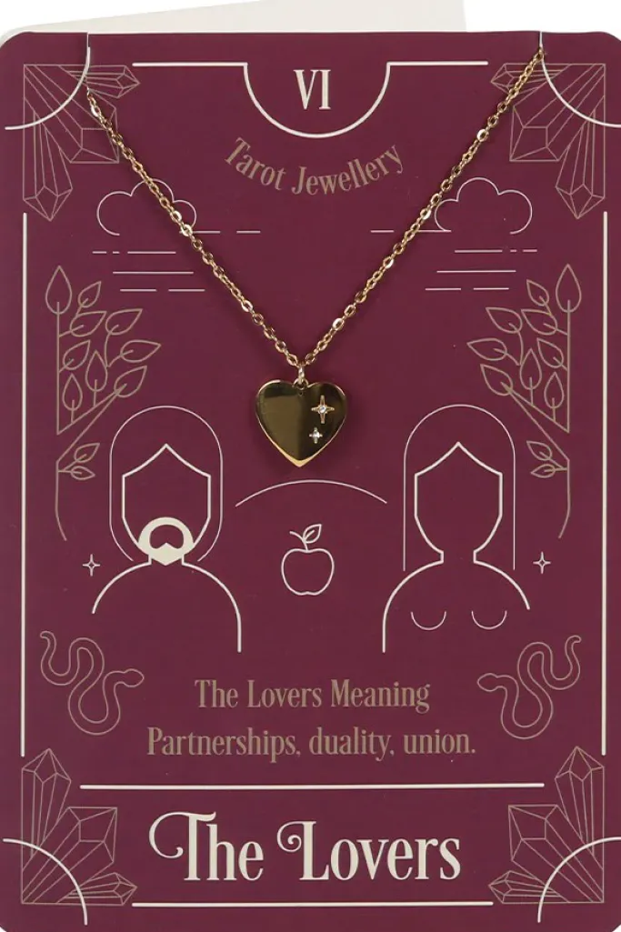 Something Different The Lovers Tarot Necklace on Greeting Card
