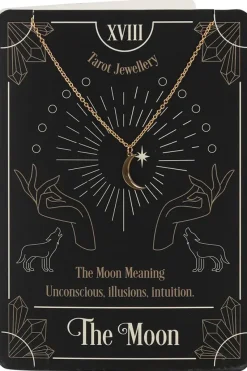 Something Different The Moon Tarot Necklace on Greeting Card
