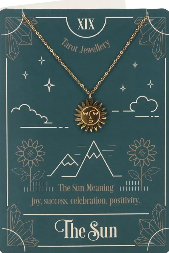 Something Different The Sun Tarot Necklace on Greeting Card