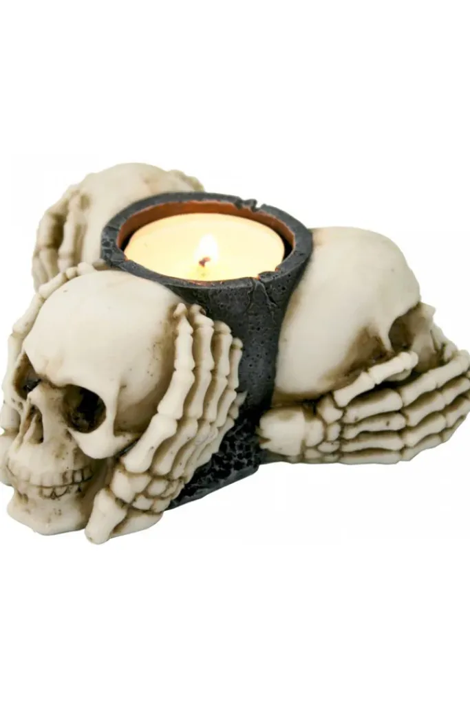 Nemesis Now Three Wise Skulls Tealight Holder