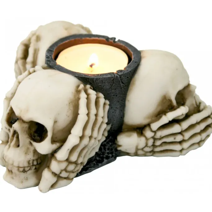 Nemesis Now Three Wise Skulls Tealight Holder