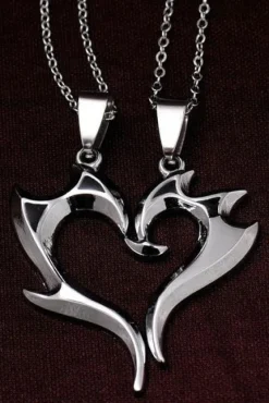 Gothic and Steampunk Jewellery Tribal Heart Love Token Necklace Set