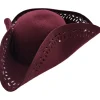 Euro Accessories Tricorn Pirate Hat Burgundy