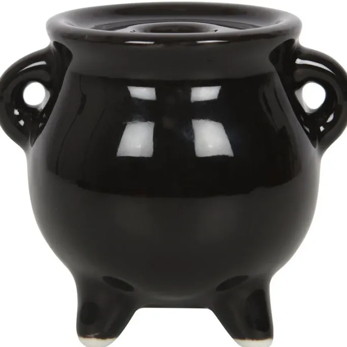 Something Different Triple Moon Cauldron Ceramic Incense Holder