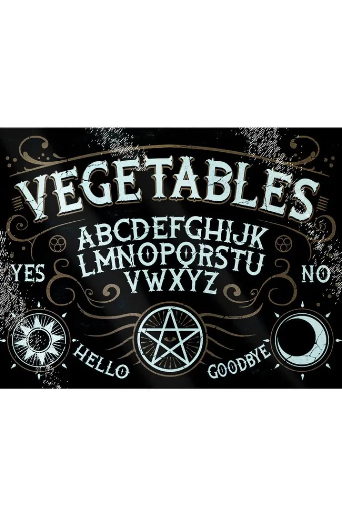 Grind Vegetables Ouija Glass Chopping Board
