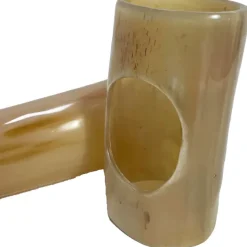 Angel Clothing Viking Drinking Horn with Horn Stand and Metal Banding