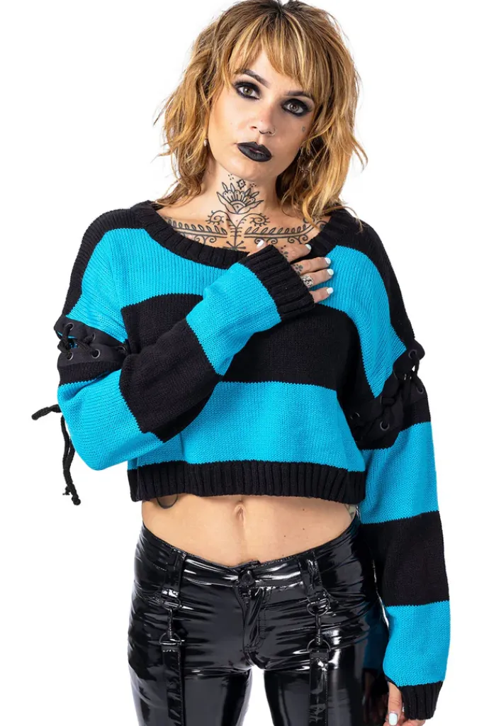 Innocent Clothing Vixxsin Hypnosis Top Black/Blue