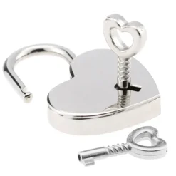 Gothic Collars White Heart Padlock Collar