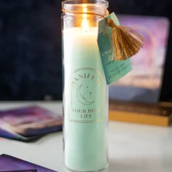 Something Different White Sage Tube Candle with Clear Quartz Crystals
