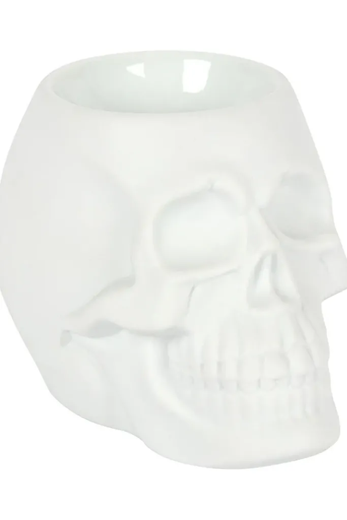 Something Different White Skull Oil Burner