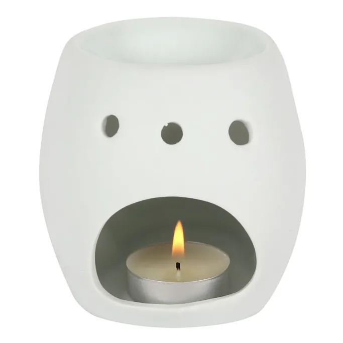Something Different White Skull Oil Burner