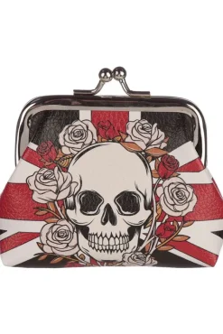 Puckator White Skulls and Roses Union Jack Purse