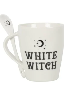 Something Different White Witch Mug and Spoon Set
