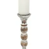 Something Different Whitewash wooden candle stand 30cm