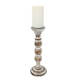Something Different Whitewash wooden candle stand 30cm