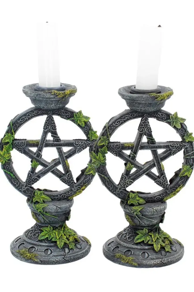 Nemesis Now Wiccan Pentagram Candlesticks