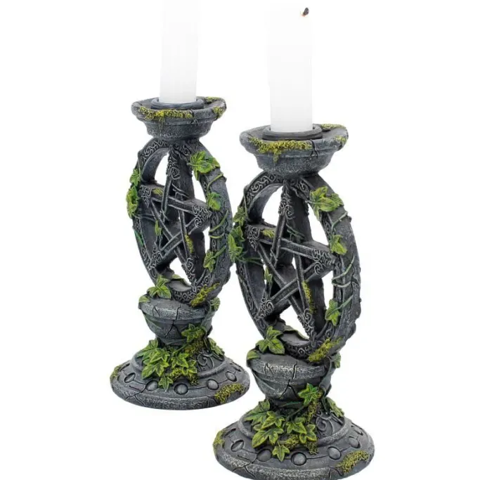 Nemesis Now Wiccan Pentagram Candlesticks