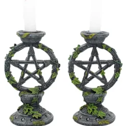 Nemesis Now Wiccan Pentagram Candlesticks