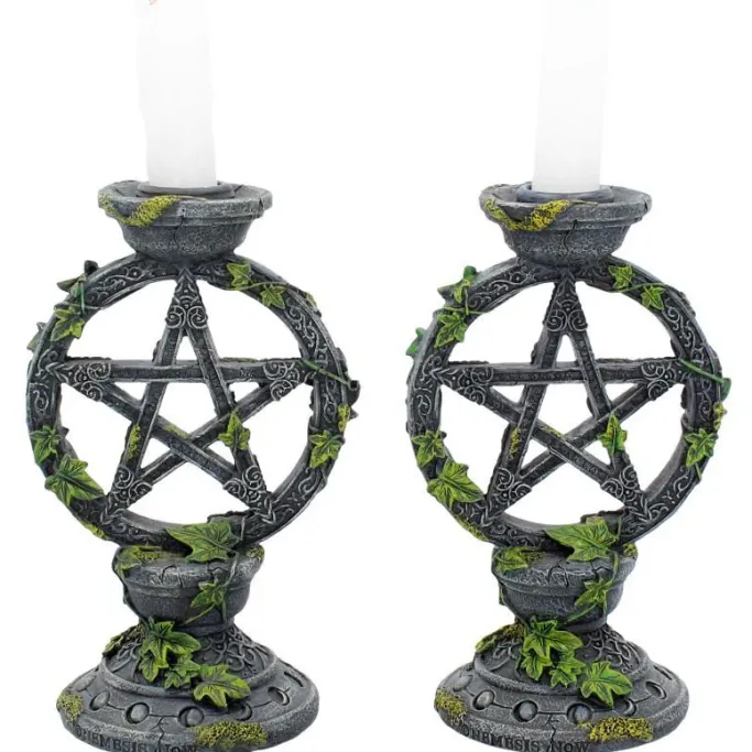 Nemesis Now Wiccan Pentagram Candlesticks