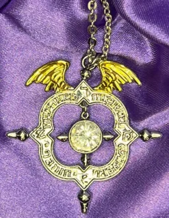 Mystic Kabbalah Winged Archangel Shield Necklace