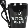 Something Different Witches Brew Mug and Spoon Set Black