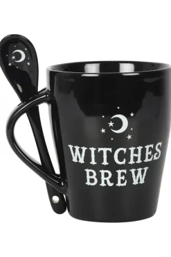 Something Different Witches Brew Mug and Spoon Set Black