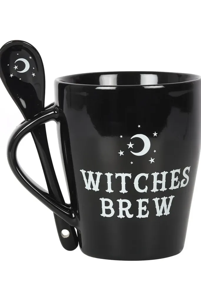 Something Different Witches Brew Mug and Spoon Set Black