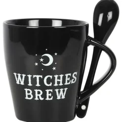 Something Different Witches Brew Mug and Spoon Set Black