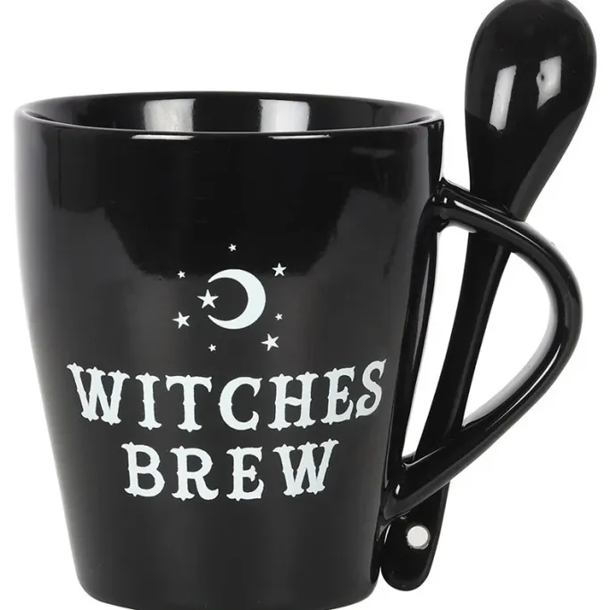 Something Different Witches Brew Mug and Spoon Set Black