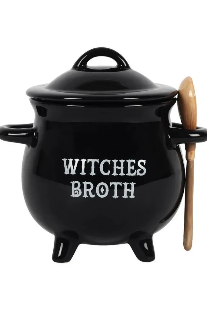 Something Different Witches Broth Cauldron Soup Both with Broom Spoon
