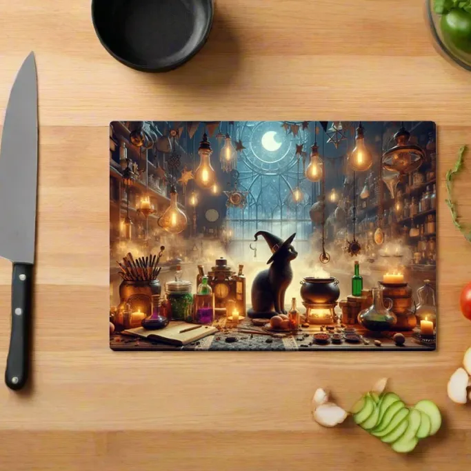 Oakhart Industries Witches Kitchen Glass Chopping Board