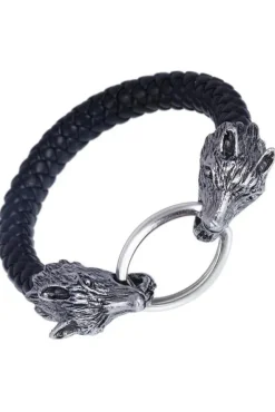 Gothic and Steampunk Jewellery Wolf Head Rope Bracelet