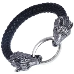 Gothic and Steampunk Jewellery Wolf Head Rope Bracelet