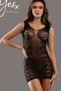 Yesx Black Mesh Dress